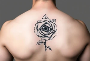 Eye of Providence inside a rose hand tattoo tattoo idea