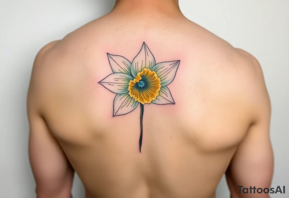 daffodil and the jonquil aquamarine color tattoo idea