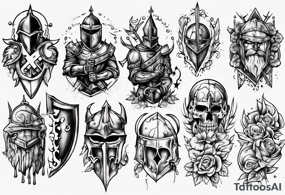 Old school tattoos knight tattoo idea
