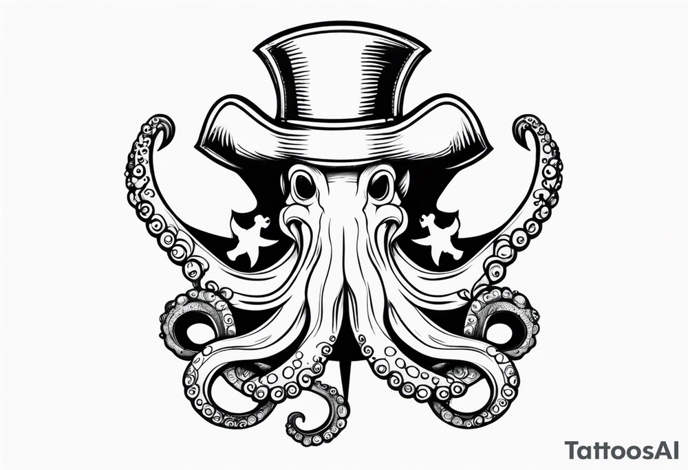 octopus wearing a pirate hat tattoo idea
