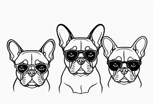 three French bulldogs tattoo idea