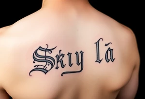 The word Skyla in old English tattoo idea