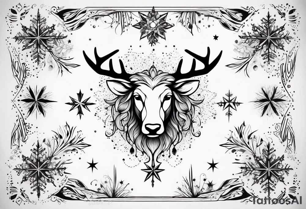 Constellation, animal, snowflake tattoo idea
