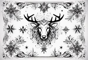 Constellation, animal, snowflake tattoo idea