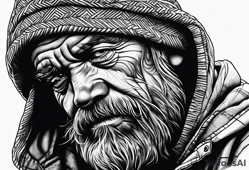 Homeless, man, tattoo idea