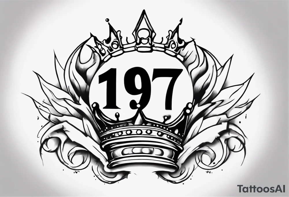1997 with crown over one of the numbers tattoo idea