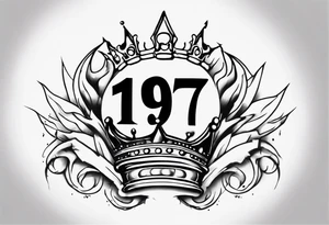 1997 with crown over one of the numbers tattoo idea