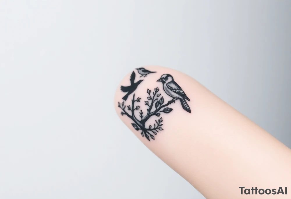 A bear, woodpecker and cardinal tattoo idea