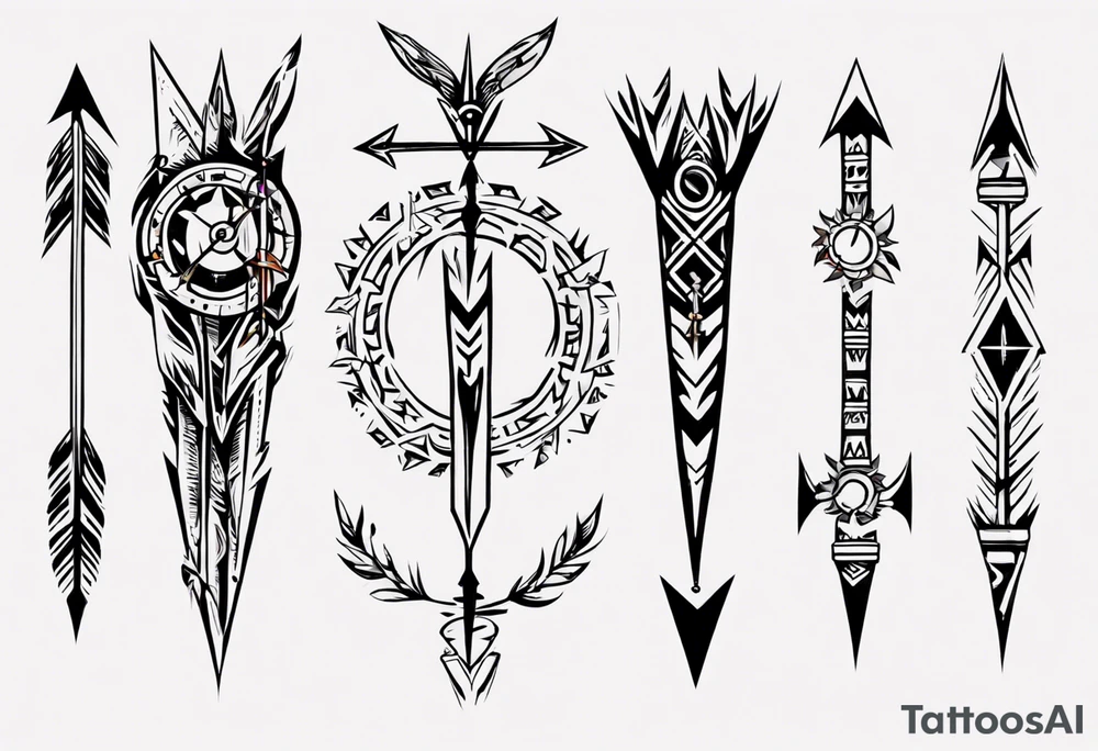arrow and roman numerals tattoo idea