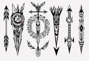 arrow and roman numerals tattoo idea