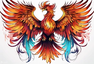 ethereal rising phoenix tattoo idea