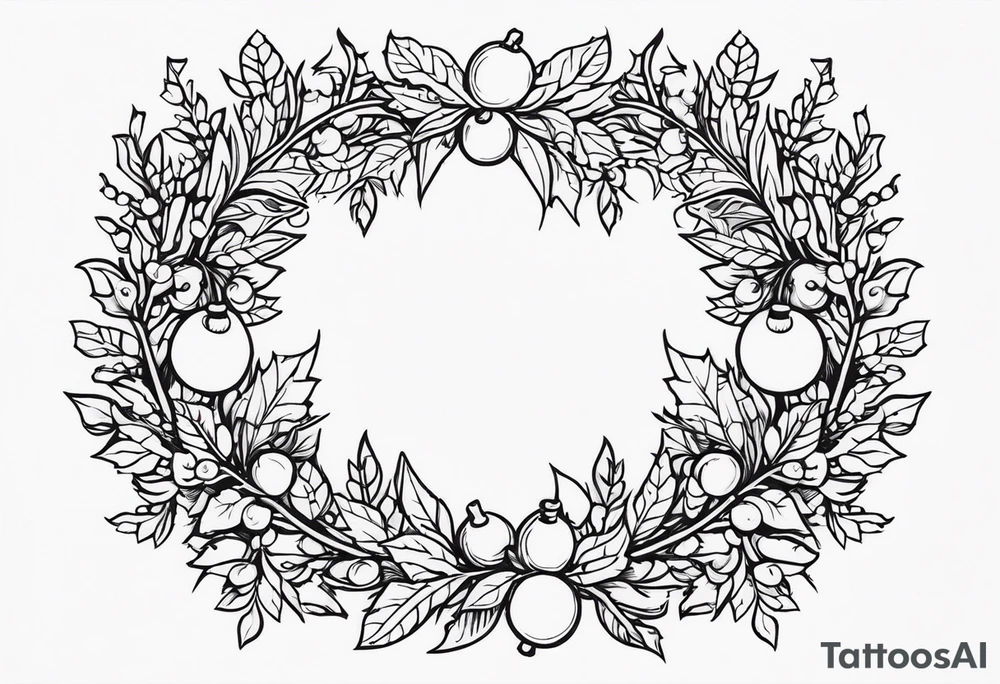 Festive Christmas Wreath tattoo idea