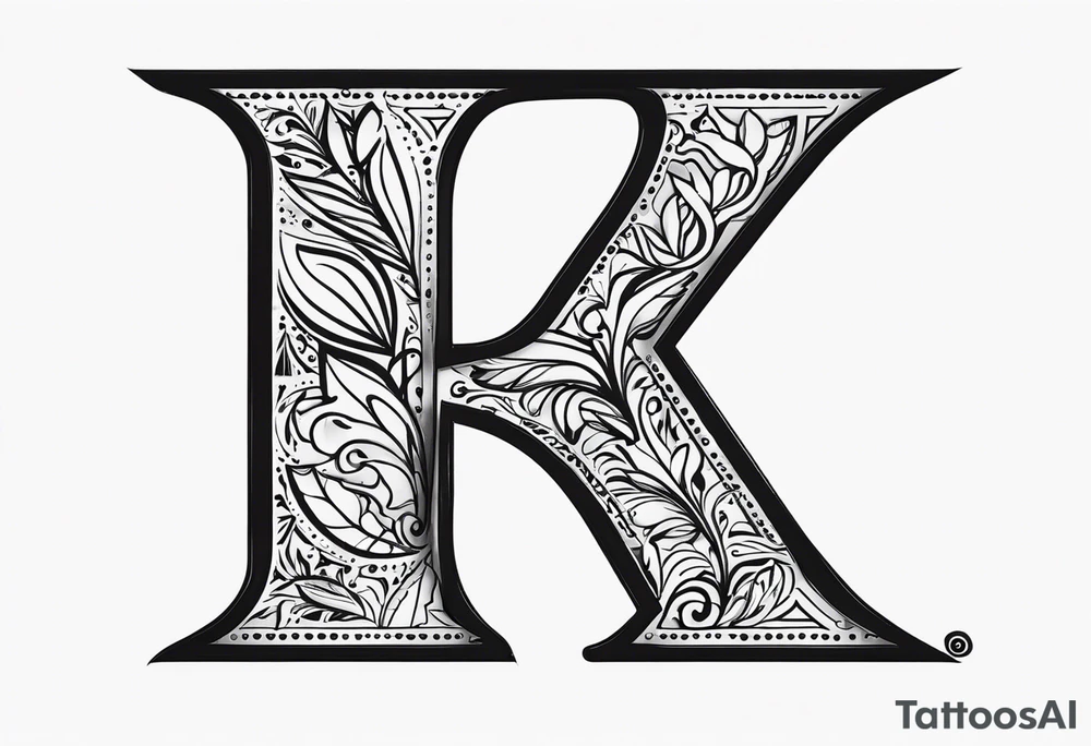 GR letters tattoo idea