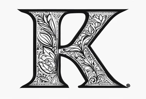 GR letters tattoo idea