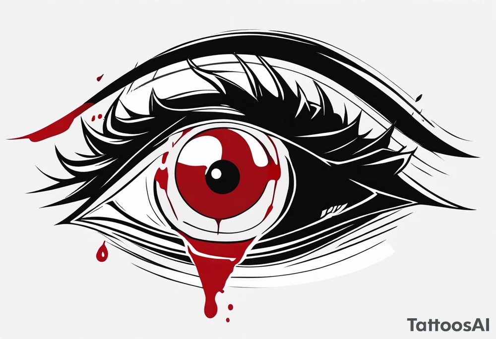 Alucard's bleeding tearly eye tattoo in Hellsing tattoo idea