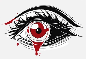 Alucard's bleeding tearly eye tattoo in Hellsing tattoo idea