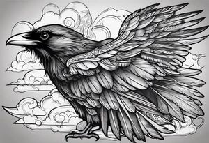addiction recovery ravens roman egyptian
feathers clouds tattoo idea