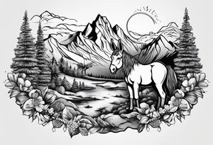 A dessert mountain with a donkey tattoo idea