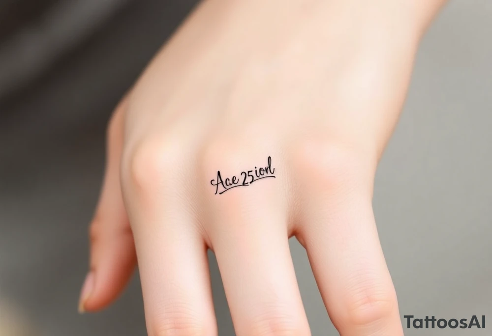 simple and elegant black ring with a delicate engraving of the wedding date tattoo idea