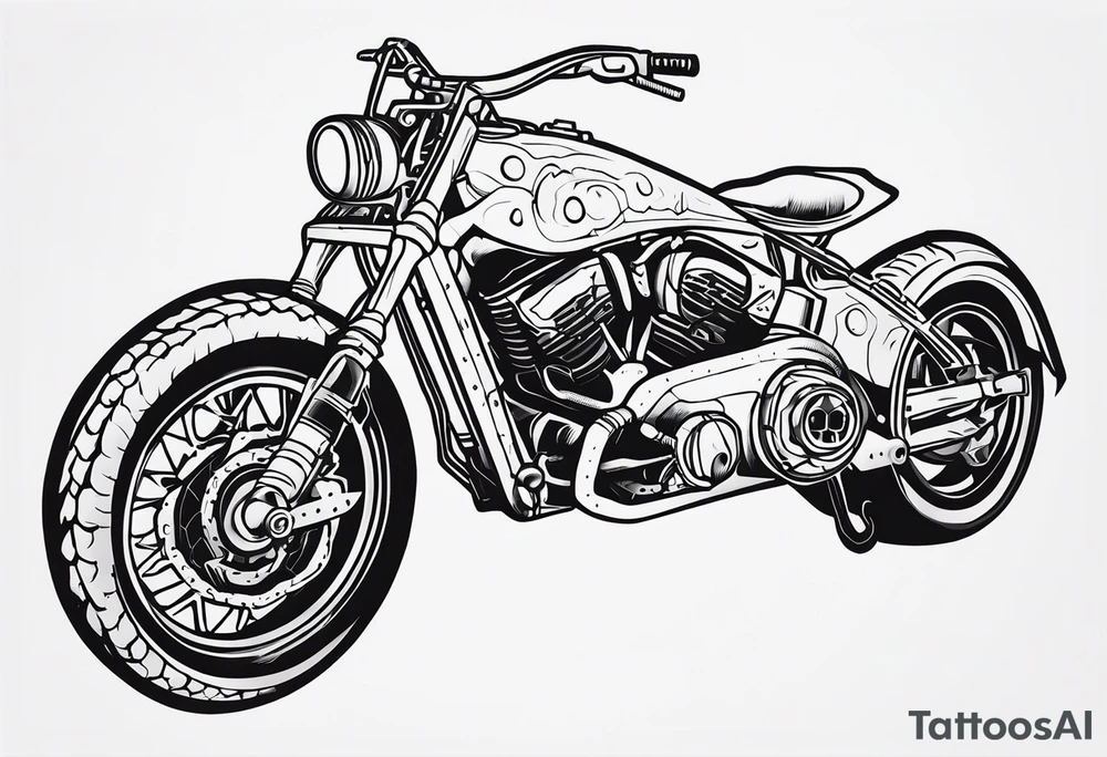 Mad max furiosa motorcycle Octoboss dementis war rig die eternal traditional tattoo idea