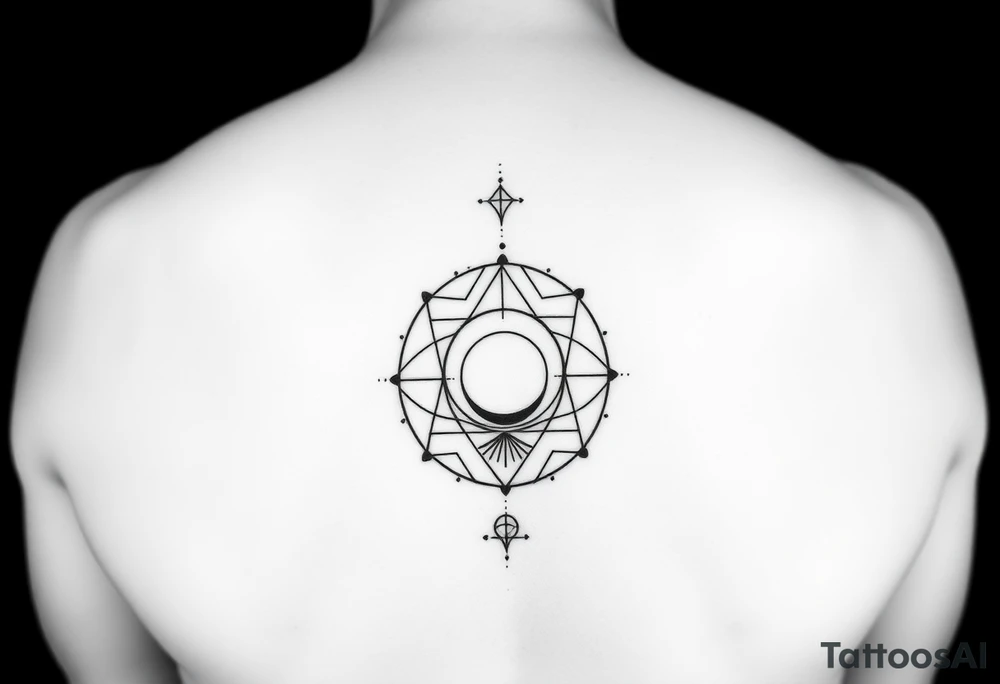 Create a tattoo design sketch for a 35-year-old man incorporating the concepts of love, faith, balance, eternity, infinite. The design should follow a minimalist and masculine style, utilizing fine-dot detailing (dotwork) with abstract and symbolic representations of these themes. It should feature clean lines and sacred geometry influences, creating an elegant and timeless aesthetic. The tattoo should emphasize harmony and personal growth, avoiding excessive complexity while maintaining deep symbolism. Suitable placement: the arm. The final design should be subtle yet powerful, aligning with the intended themes in a refined and meaningful way. tattoo idea