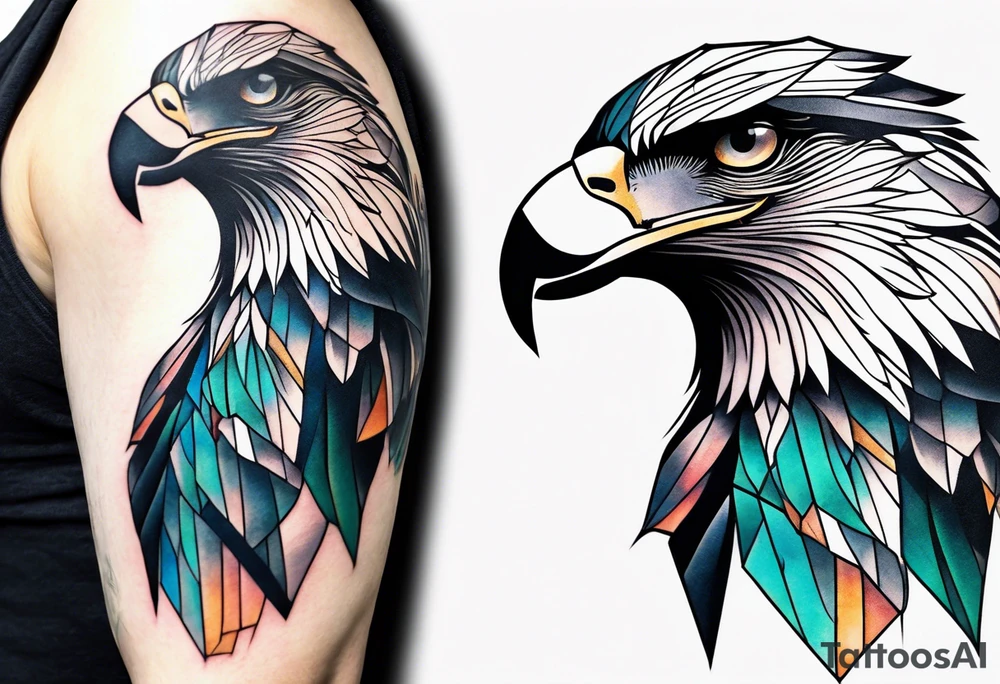 eagle, geometric, subtle, men, forearm tattoo, tattoo idea