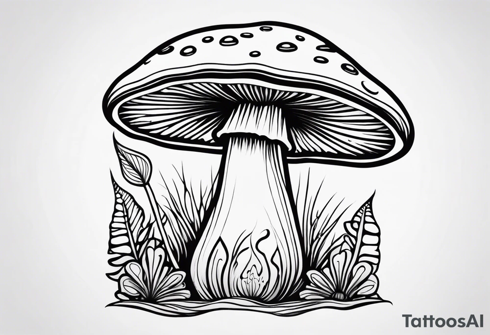 mushroom psychedelic tattoo idea
