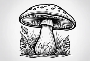 mushroom psychedelic tattoo idea