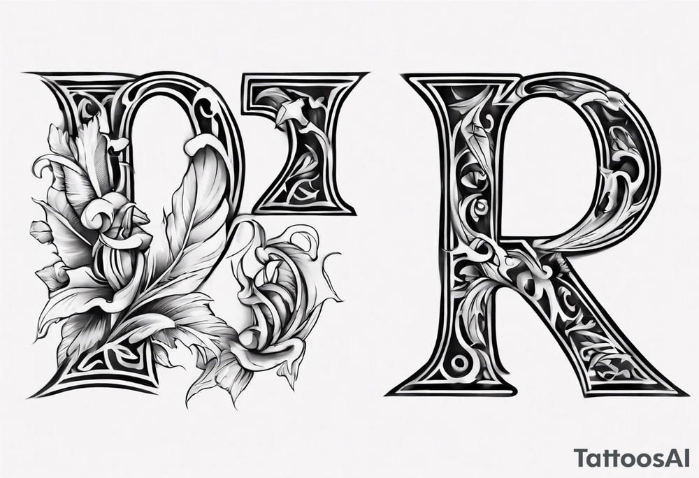Mix the numbers 20 and 21 roman letter tattoo idea