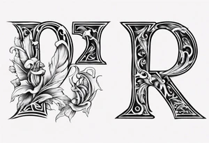 Mix the numbers 20 and 21 roman letter tattoo idea