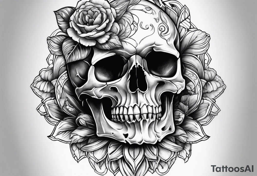 skull on hand tattoo idea
