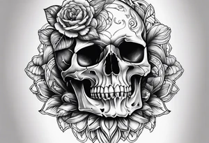 skull on hand tattoo idea