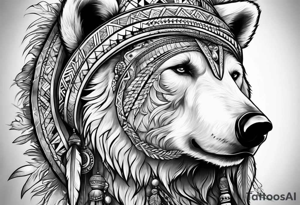 Snow bear shaman tattoo idea