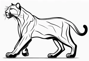 Panther in american traditional style tattoo idea