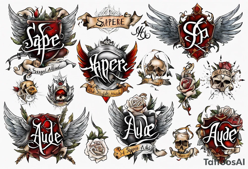 Schriftzug "sapere aude" krieger tattoo idea