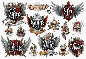 Schriftzug "sapere aude" krieger tattoo idea