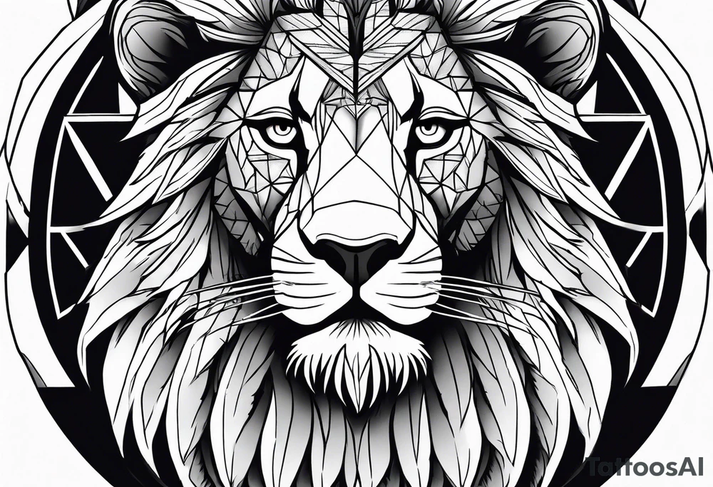 powerful majestic lion, close-up tattoo idea