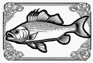 outline walleye simple small no scales tattoo idea