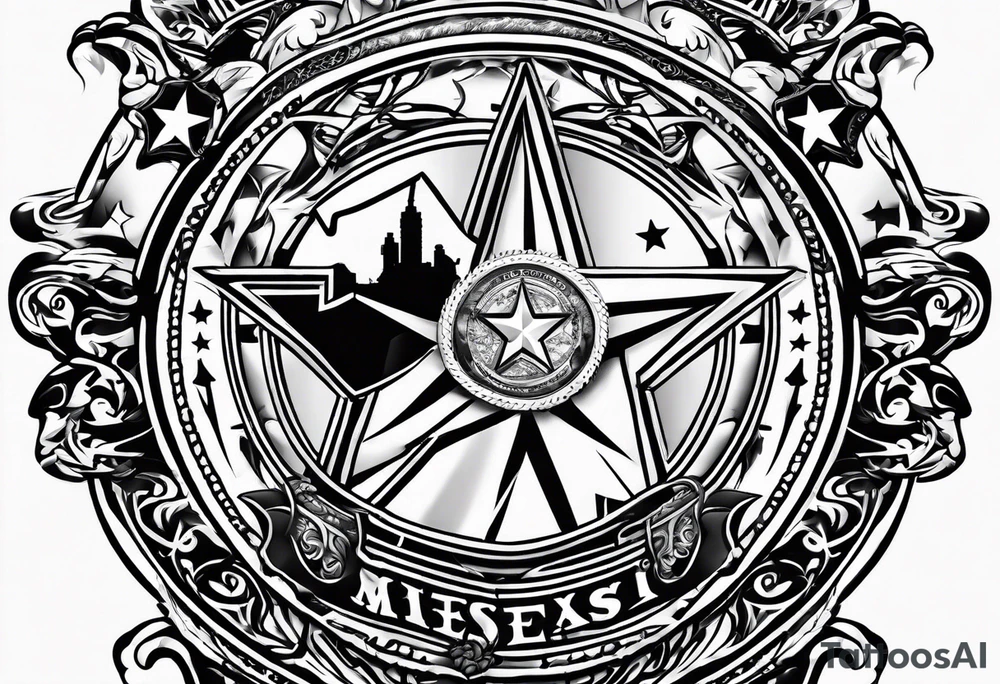 Texas logo with routes tattoo idea