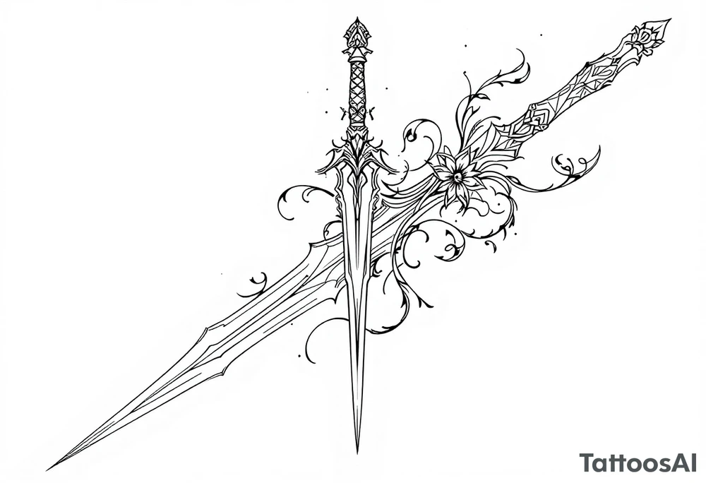 Goddess sword tattoo idea