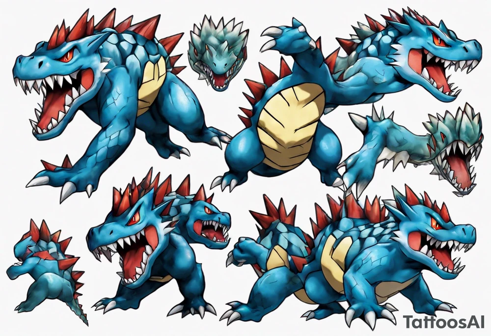 Feraligatr pokemon fierce tattoo idea