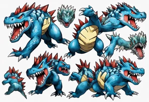 Feraligatr pokemon fierce tattoo idea