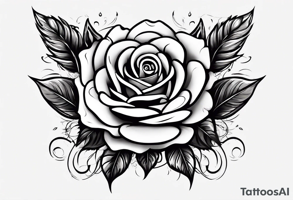 beautiful rose tattoo for buttcheek back upper thigh, streetstyle, urban, hip-hop,rap tattoo idea