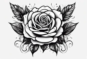 beautiful rose tattoo for buttcheek back upper thigh, streetstyle, urban, hip-hop,rap tattoo idea