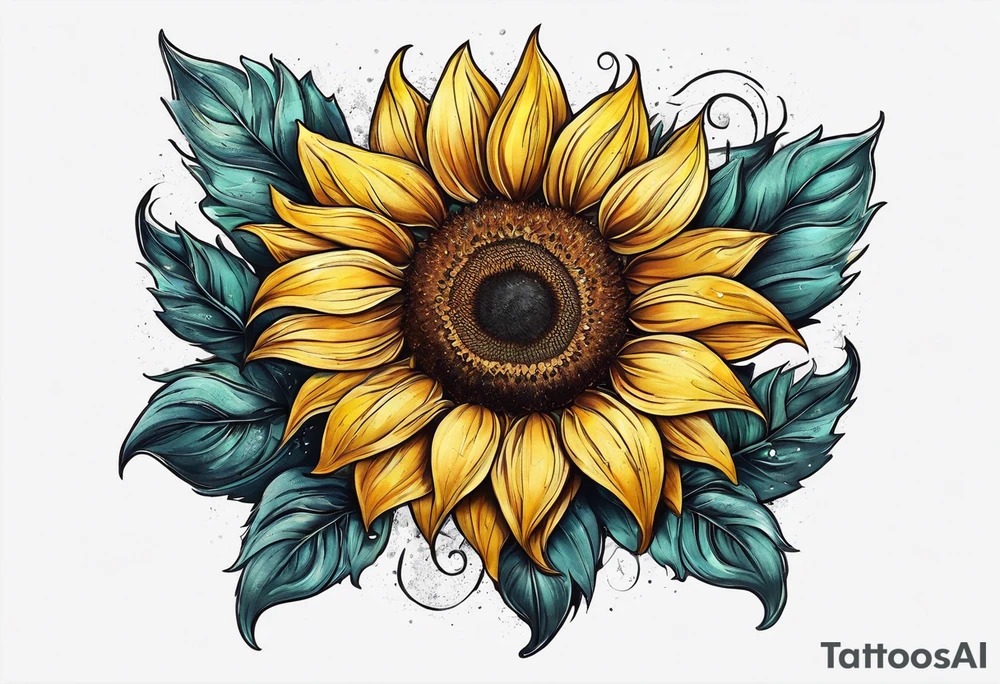 a sunflower tattoo idea