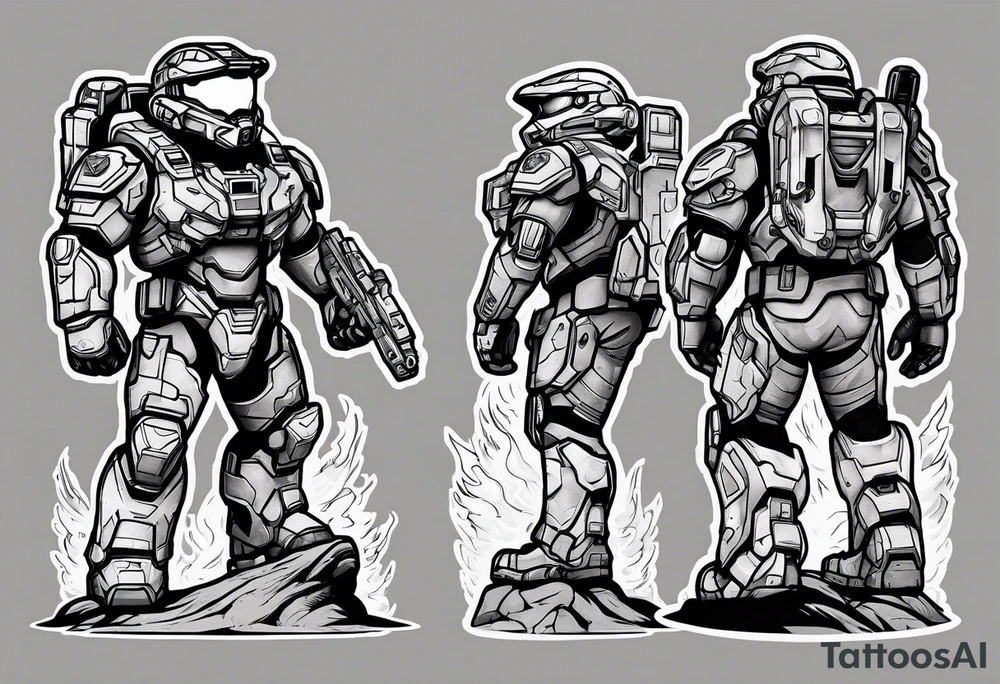 Halo 3 Marine reaching for the sky tattoo idea