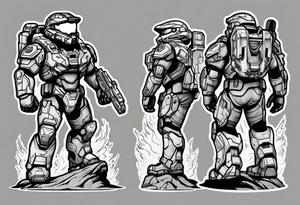 Halo 3 Marine reaching for the sky tattoo idea