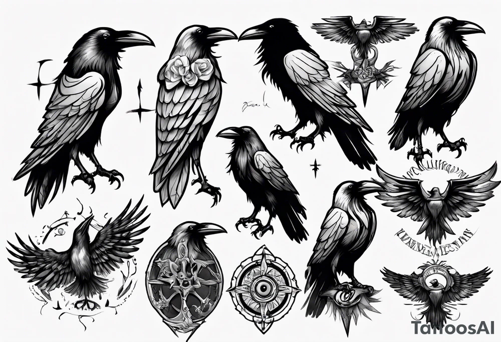 Raven tattoo idea