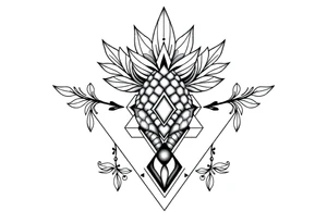 Pubic crown pineapple 
 diamond vagina and anus tattoo idea