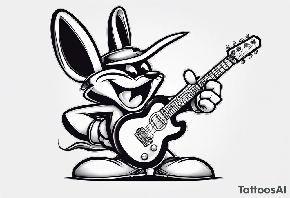 Domino's mascot the noid with a guitar tattoo idea